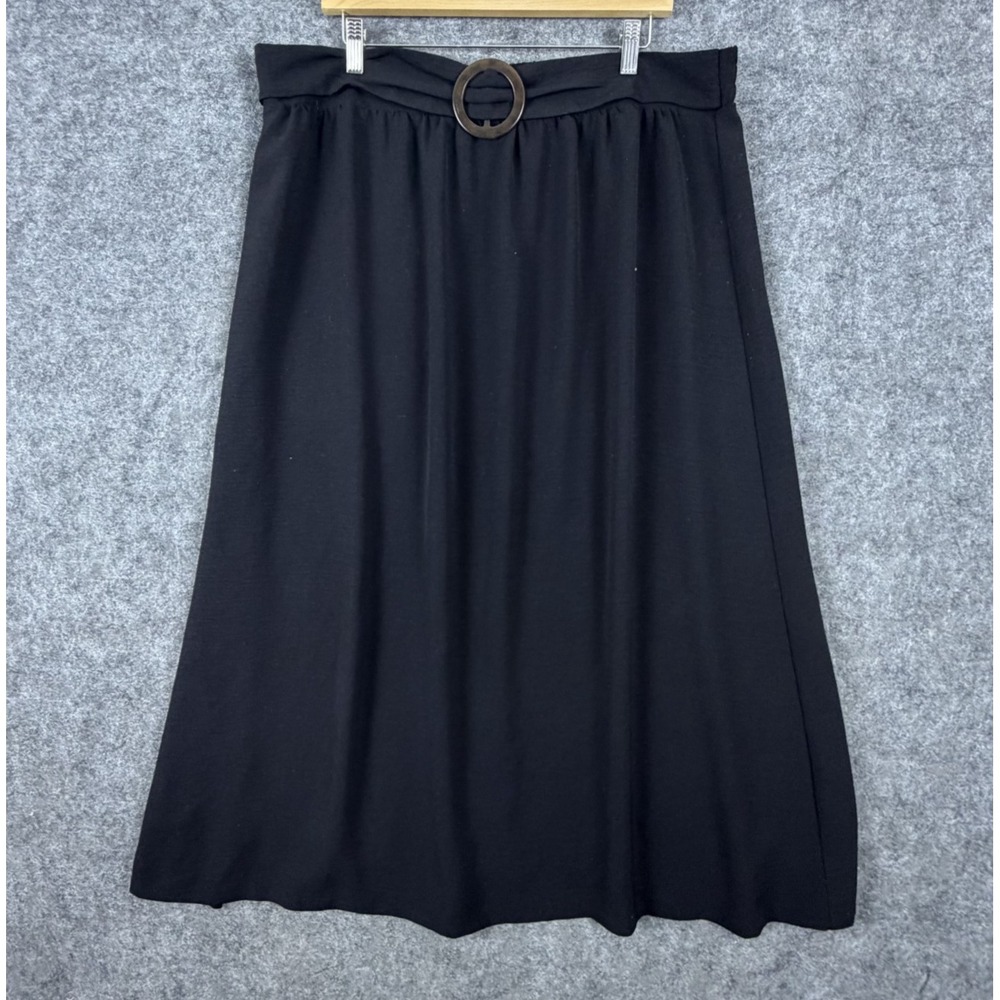 Nycc New York Clothing Co Maxi Skirt Women XL Black Buckle Waist Career Business